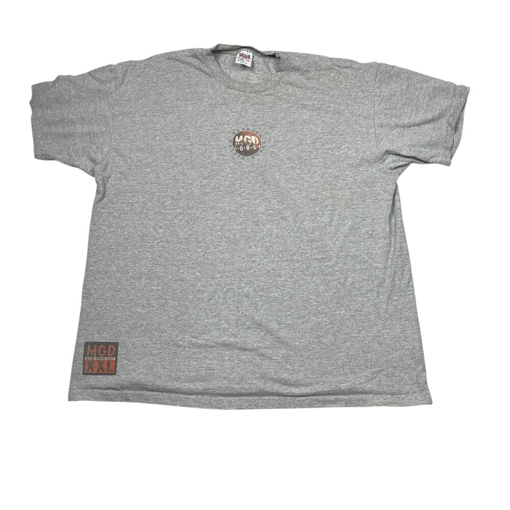 Vintage 90s MGD Miller Genuine Draft NBA Basketball Tee T-Shirt Gray Adult 2X